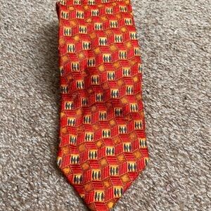Ermenegildo Zegna 100% Silk Tie Made In Italy Floral Leaves 3.5” Wide 59” Long